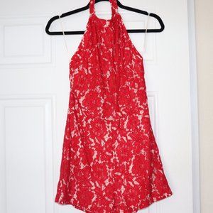 Missguided Red Lace Halter Romper